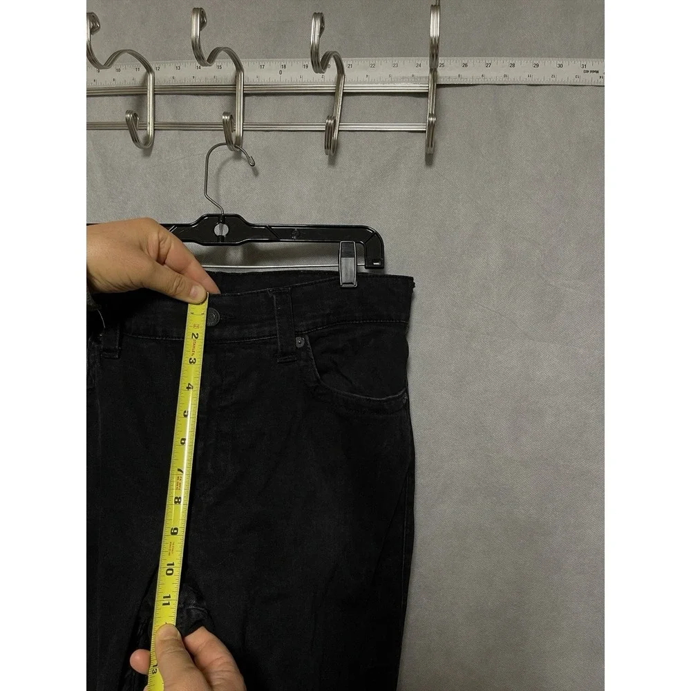True Religion Jeans Men 33x33 Black Ricky Relaxed Straight Stretch Flap Pockets